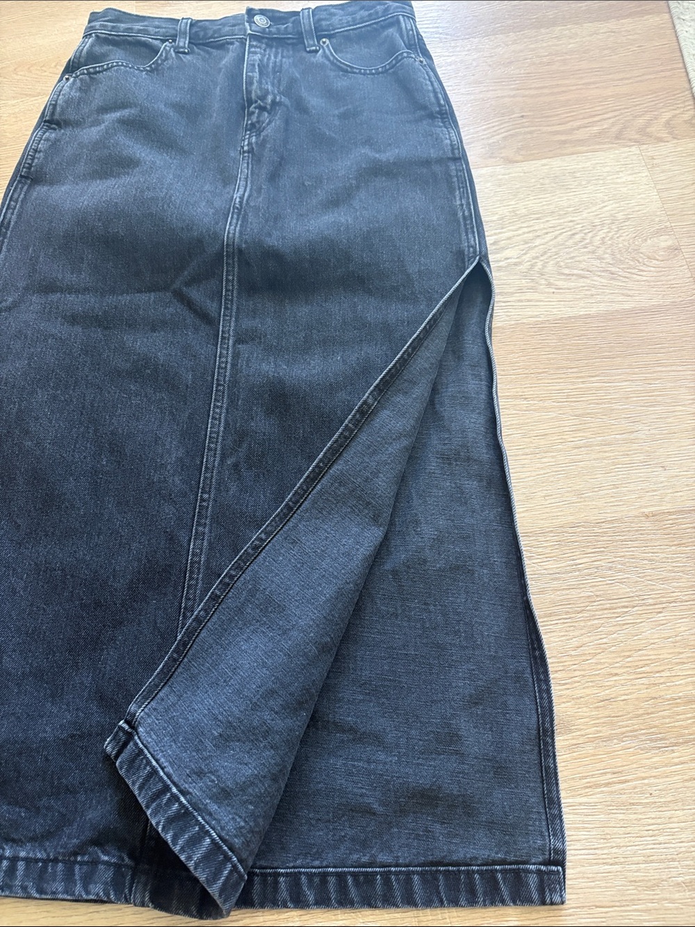 TNA Black Denim Pencil Skirt - Picture 2 of 4